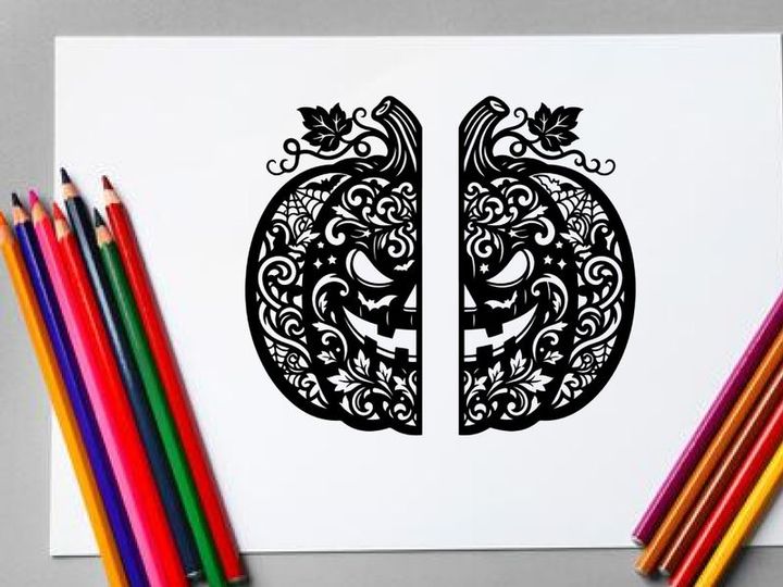 Lanterna de Abóbora Intrincada com Designs Florais e de Folhas