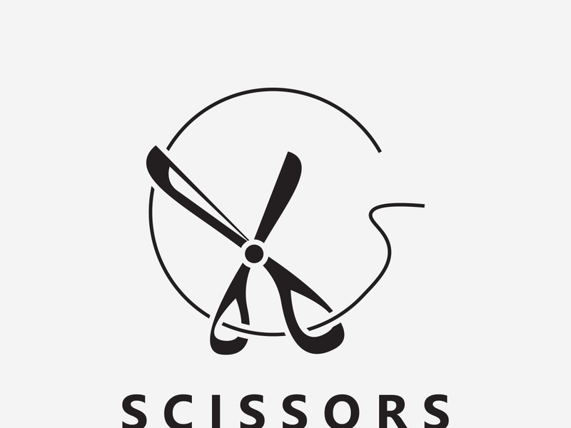 Scissors Logo Design Icon Template. Modern simple design. barber tools. Vector Illustration
