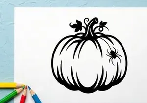 Stylized Pumpkin Illustration for Fall and Halloween Designs