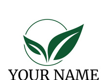 Green leaf logo design vector illustration