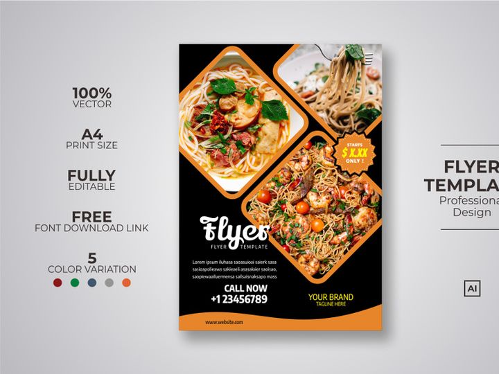 Restaurant Flyer Template Bundle V02