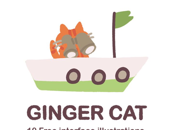 Ginger Cat UX Illustration Set