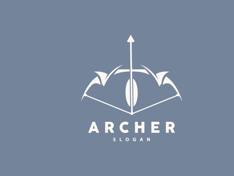 Archer Logo, Archery Arrow Vector, Elegant Simple Minimalist Design