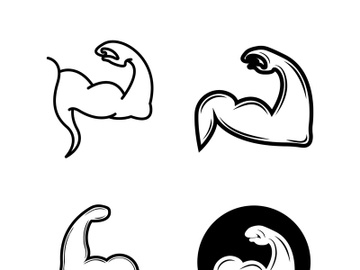 Arm muscle silhouette logo biceps icon vector illustration preview picture