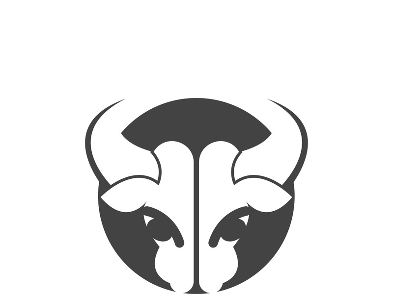 Bull head logo vector icon design illustration