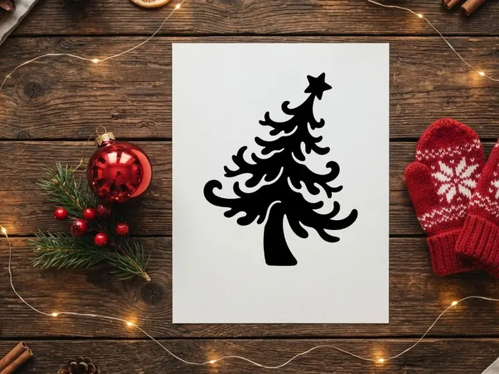 Stylized Christmas Tree Silhouette for Holiday Decorations