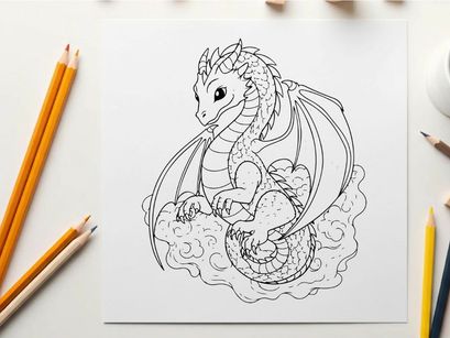 White dragon fantasy creature roaring vector illustration