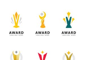 Trophy cup vector logo template concept illustration