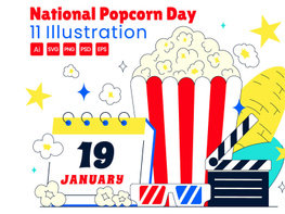 11 National Popcorn Day Illustration preview picture