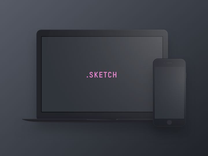 Dark Devices - Free Sketch Mockup