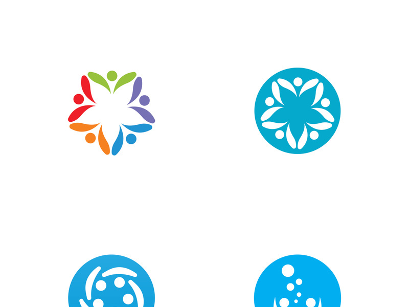 people community logo design with creative idea.