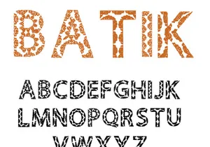 Batik Font With Indonesian Batik Ornaments