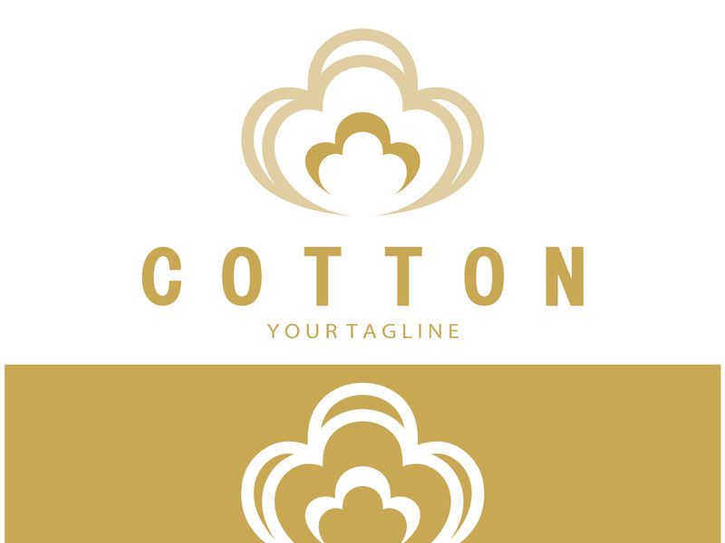 Soft natural organic cotton flower plant logo for cotton plantations, industries,business,textile,clothing and beauty,vector