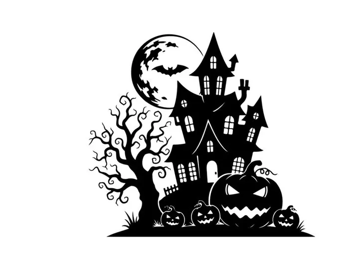 haunted house halloween night vector illustration