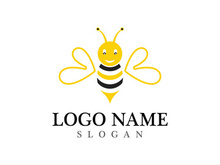 Bee logo vector icon illustration design