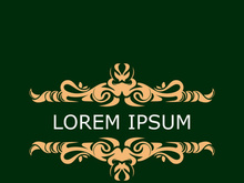 Gold luxury floral vintage monogram decorative logo template