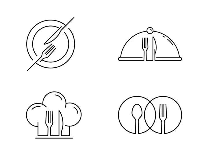 restaurant icon   food  cafe logo template