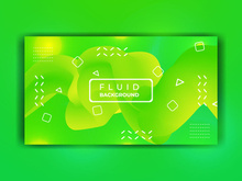 Modern Abstract Green Fluid Background Template