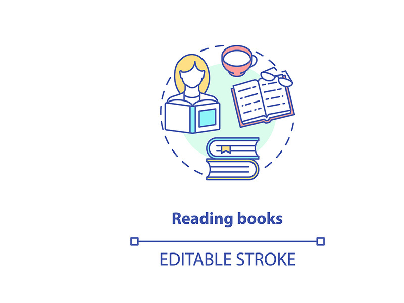 Reading books concept icon