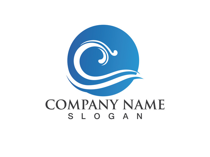 water wave logo design template