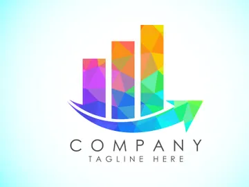 Imagem de visualização de Modelo vetorial de estilo low poly para logotipo de finanças e contabilidade, logotipo de negócios financeiros