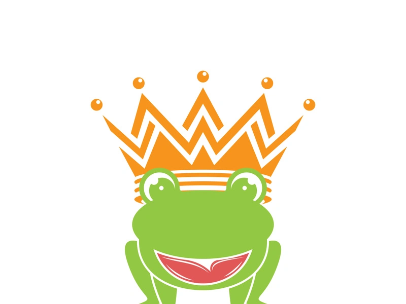 King frog logo icon template design vector illustration