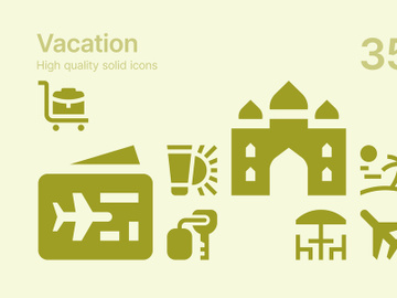 Vacation Solid Icons preview picture