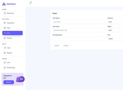 MatDash Free NextJS Tailwind Admin Dashboard Template