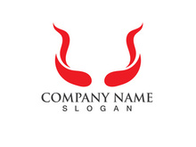 Devil horn vector icon logo design illustration template