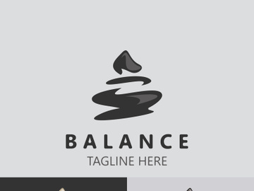 Balance stone logo massage stone yoga, rock arrangement for spa and health meditation symbol preview picture