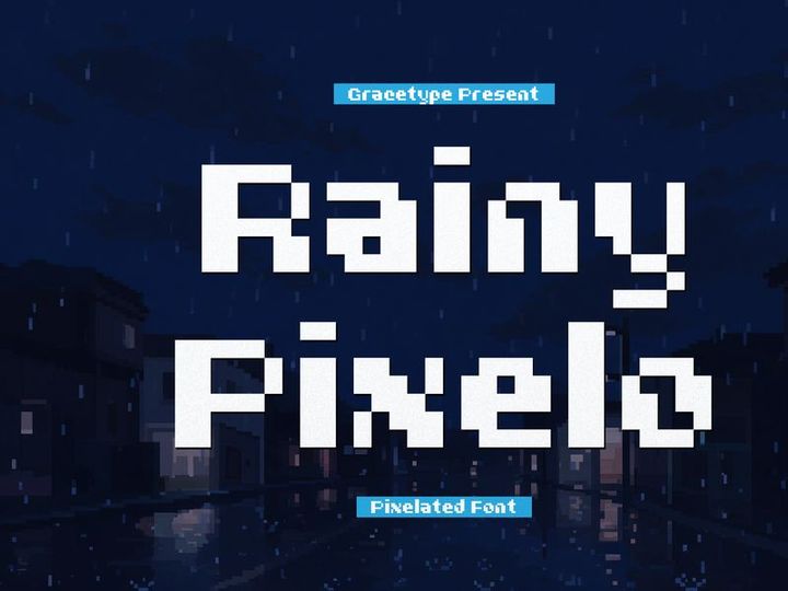 Rainy Pixelo | Pixelated Font