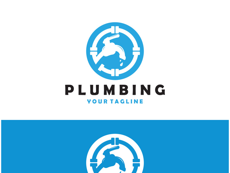 Plumbing logo vector design template. water pipe logo design.Leaking water logotype,Design Concept, Creative Symbol, Icon