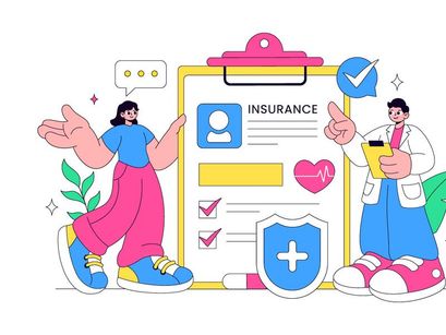 10 Health Insurance Vector Illustration