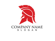 Spartan gladiator helmet logo vector