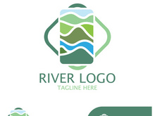 River Logo vector icon illustration design template