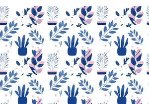 Abstract Trendy Exotic Jungle Plants Pattern