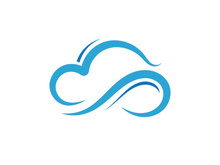 Blue cloud icon logo vector