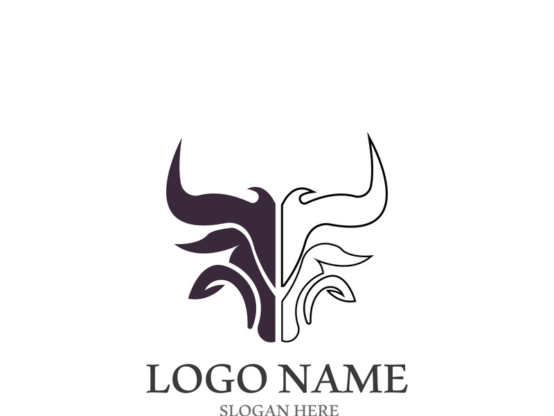Bull head logo vector icon design illustration