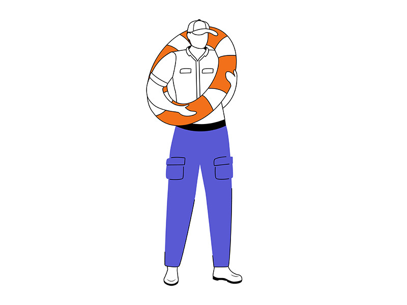 Boatswain flat vector illustration