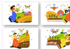 10 Smart Drone Farming Technology Illustration