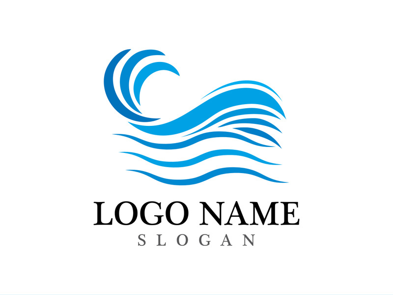 Wave beach vector illustration design logo