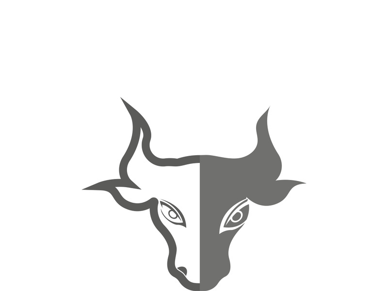 Bull head logo vector icon design illustration