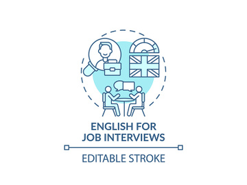 English for job interviews concept icon preview picture