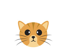 Cat cute head logo vector