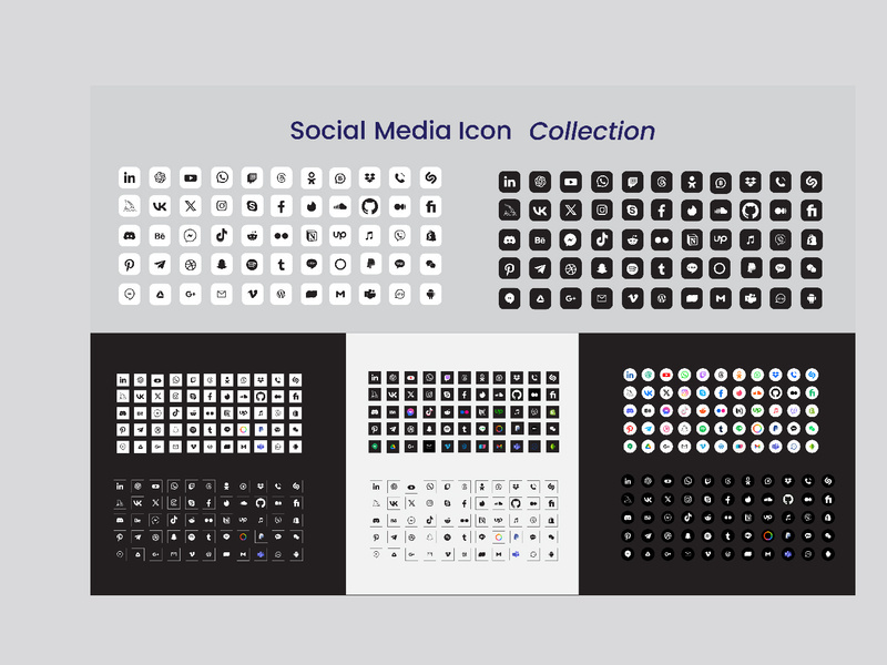 Popular social media logo icons