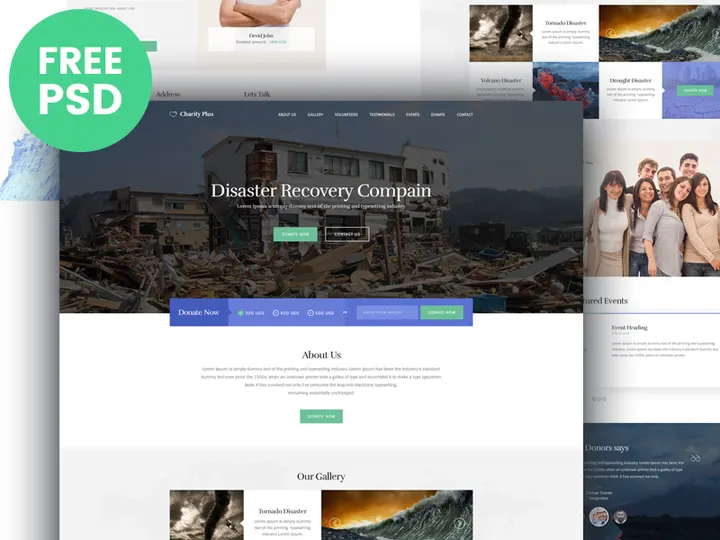 Charity Theme, Free PSD