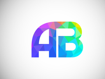 Initial Letter A B Low Poly Logo Design Vector Template. Graphic Alphabet Symbol For Corporate Business Identity preview picture