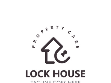 Lock House secure logo design, smart key home vector concept template preview picture