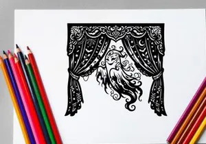 Silhouette of a Hummingbird and Flowers in Ornate Frame