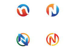 Abstract logo initial letter N geometric elements. Elegant, minimalist, creative and modern logo template. Identity sign, brand and business card.